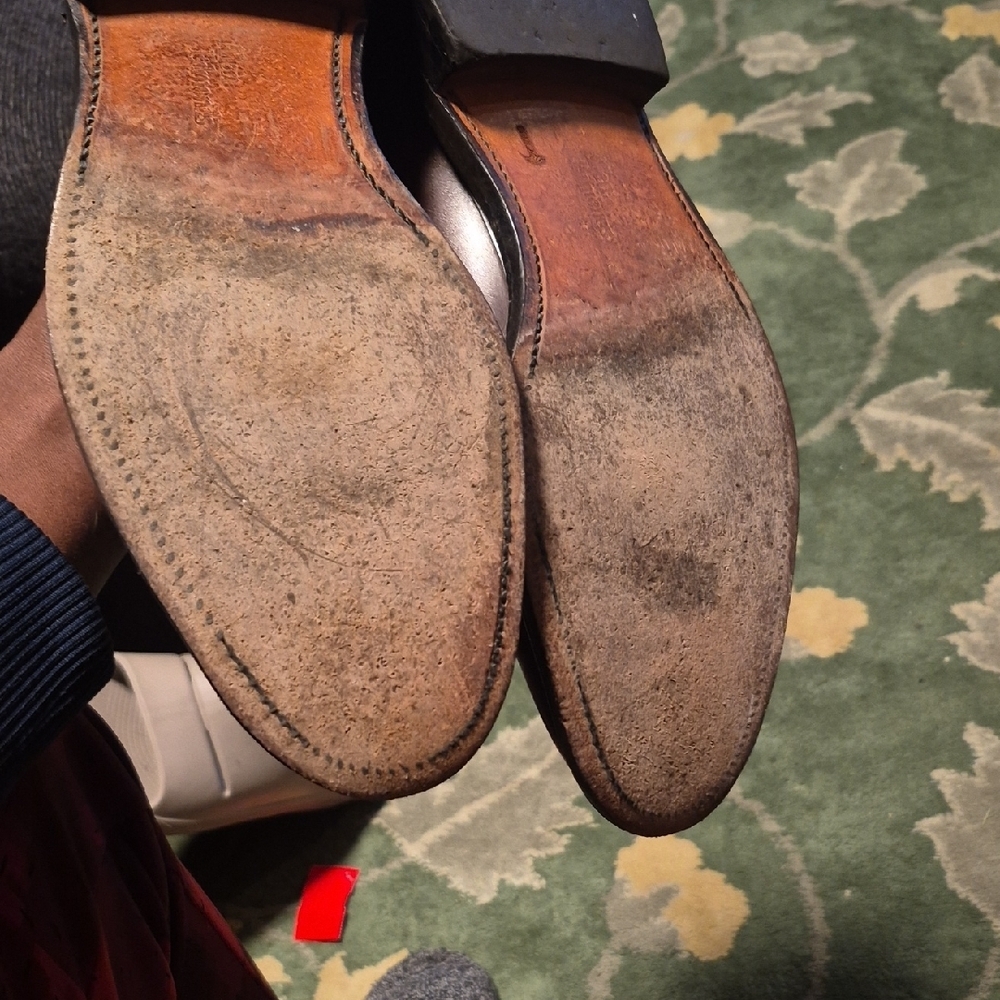 Allen Edmonds Men's Dark Brown Leather Derby Oxfords - Picture 8 of 14